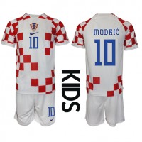 Croatia Luka Modric #10 Replica Home Minikit World Cup 2022 Short Sleeve (+ pants)